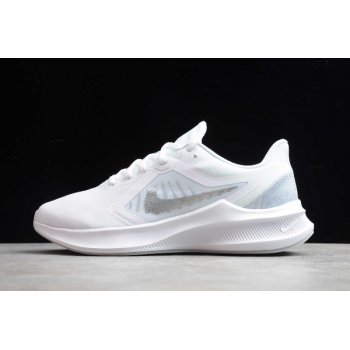 2020 Latest Nike Downshifter 10 White Metallic Silver CI9981-100 Shoes